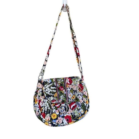 Vera Bradley large saddlebag magnetic floral handbag - Picture 2 of 10